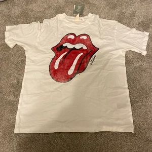 White Rolling Stones tshirt